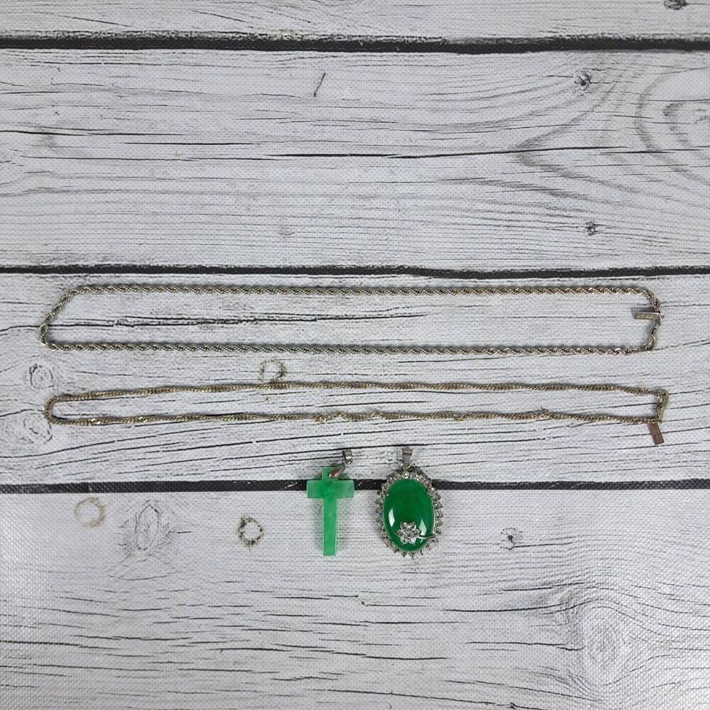 18k GP Gold Necklace Lot With Pendants